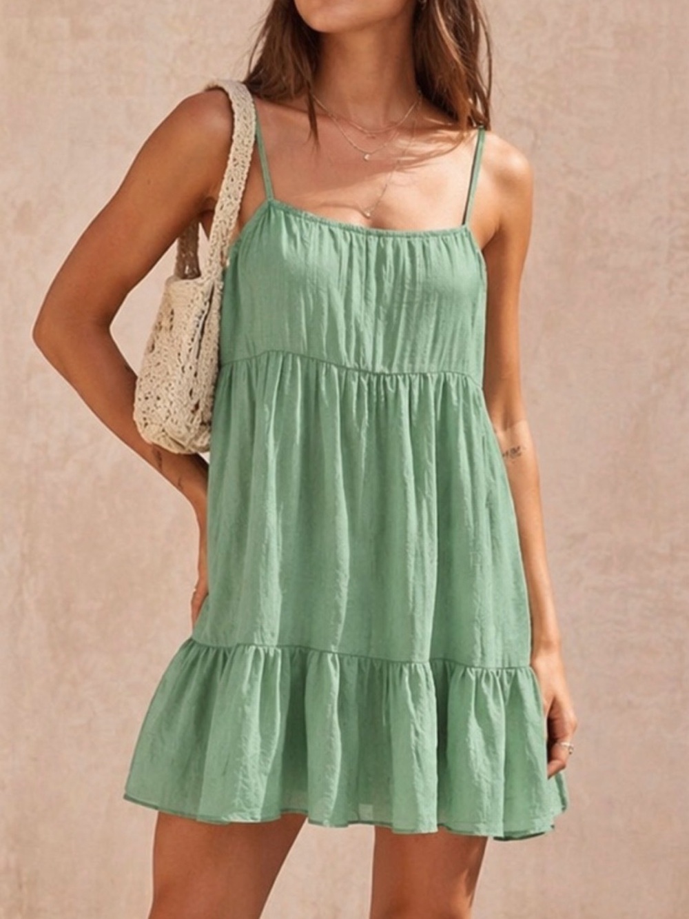Urban Outfitters Sage Green Mini Sundress